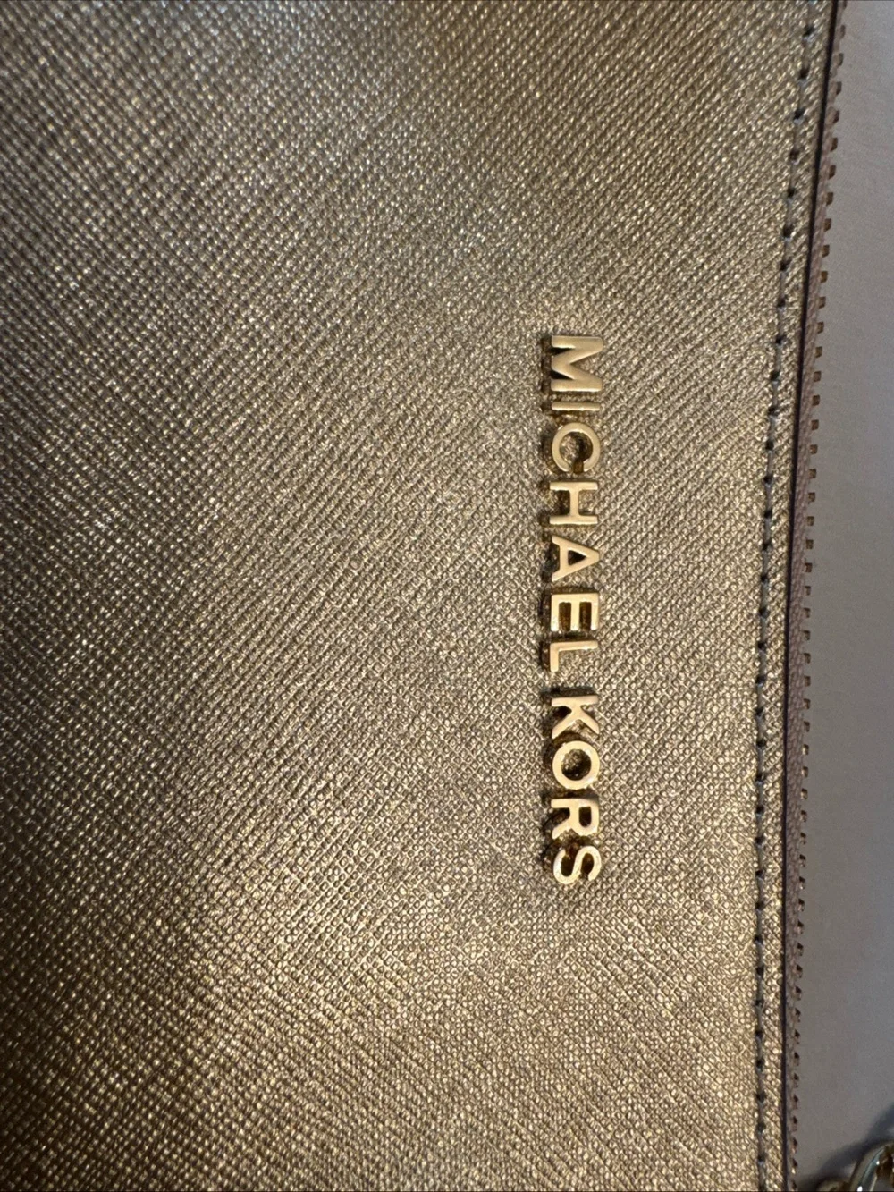 Michael Kors Metallic Gold Crossbody with Chain Strap